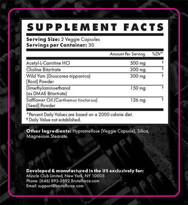 BrutalForce RadBulk Ingredients