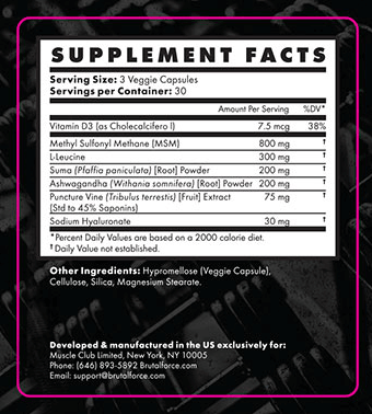 BrutalForce LigaBulk Ingredients
